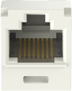 Conector Jack RJ45 Estilo TG, Mini-Com, Categoría 6A, Con Gel Resistente a la Corrosión, de 8 Posiciones y 8 Cables, Color Blanco Mate