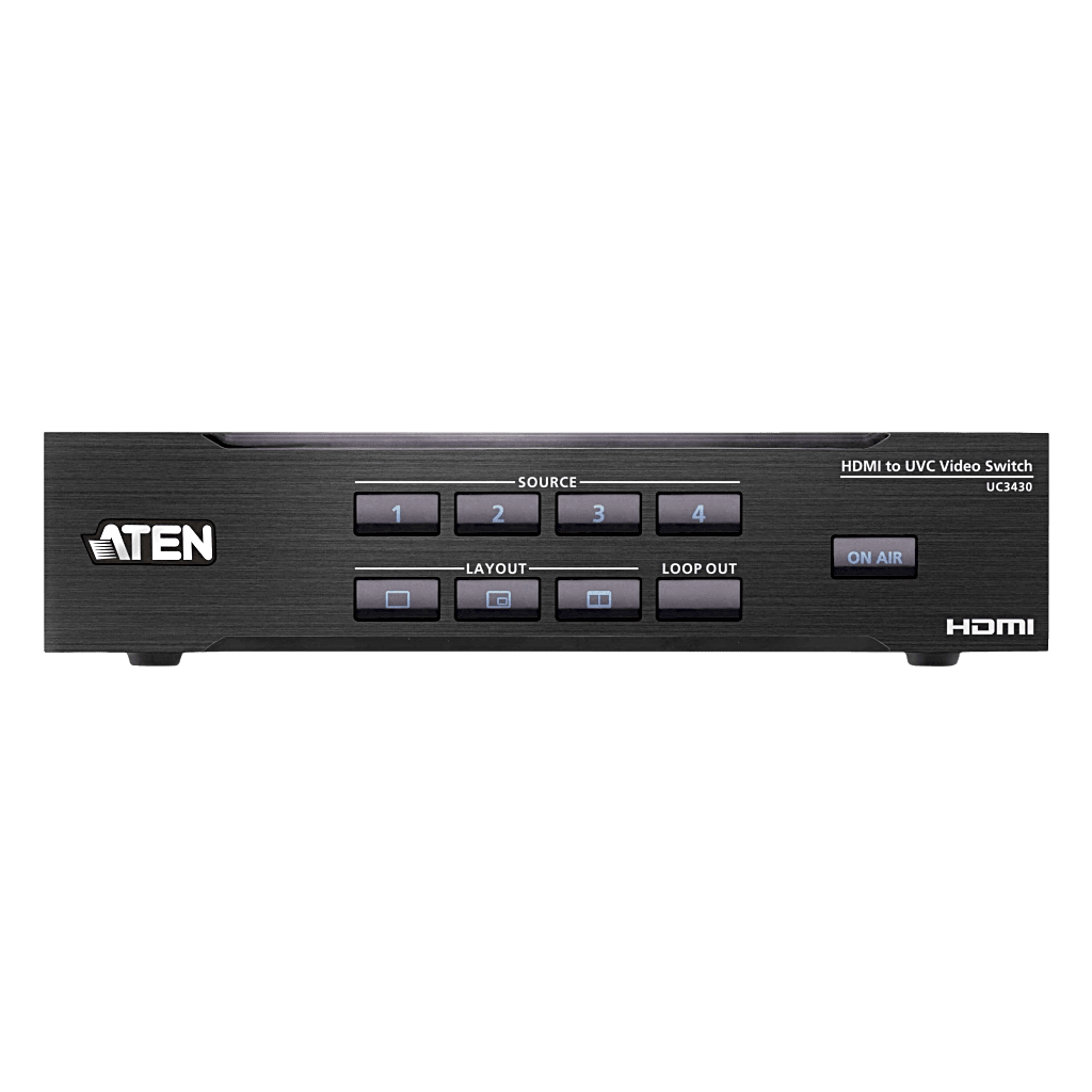 Switcher HDMI a USB 4 Entradas | 4K@60 | USB-C Streaming | Audio Mixer | PiP/Chroma | Control App
