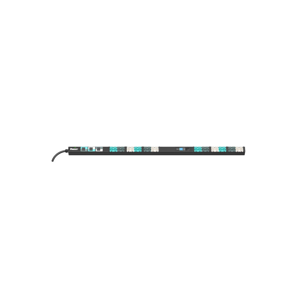 PDU Inteligente Monitoreable EL2P para Distribución de Energía, Enchufe de Entrada IEC 60309 3P+N+E 6h 32A/30A (IP44), 24 Salidas C13/C15 y 24 C13/C15/C19/C21, de Instalación Vertical, 240 Vca, 30/32 Amp