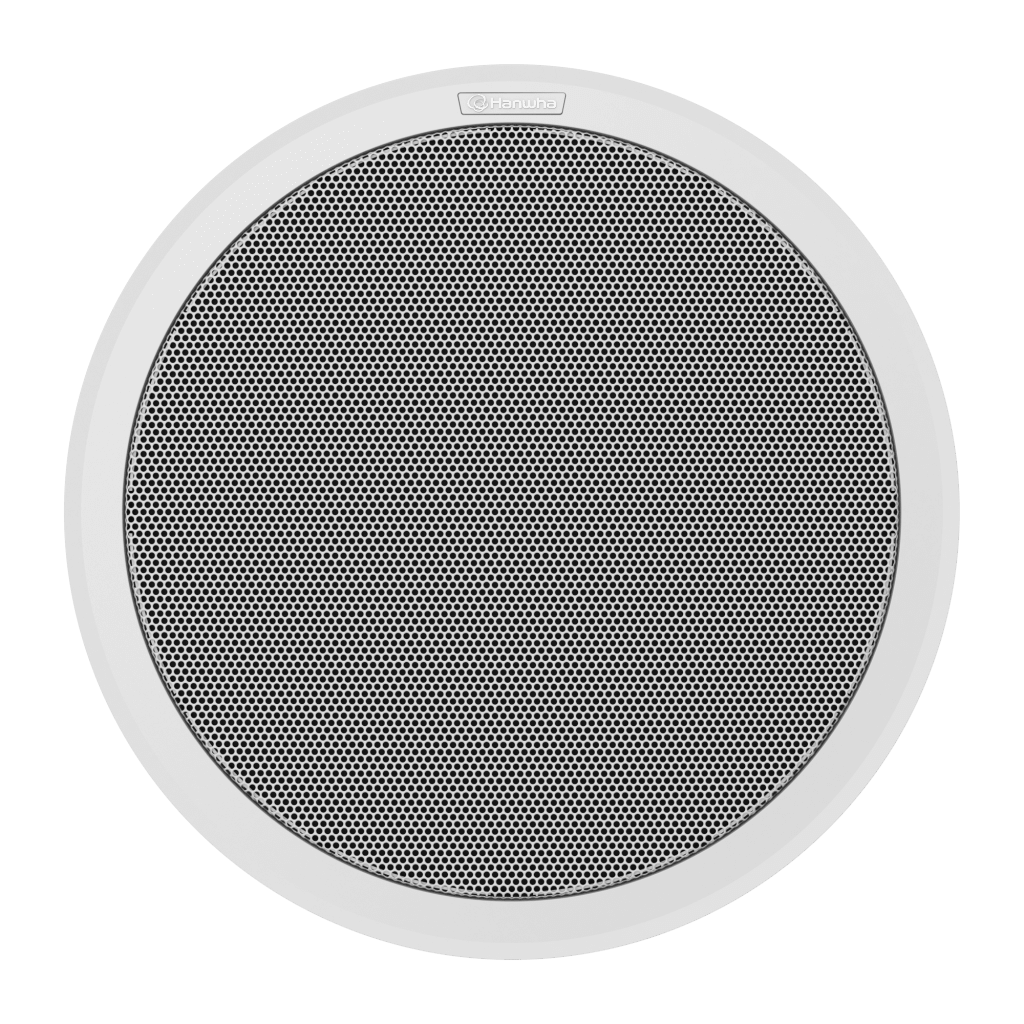 Altavoz IP para instalacion en plafon / 10W / PoE+ / Para integración con sistema Hanwha / SIP, IPv4, HTTP, DNS, NTP, TCP, UDP, ARP.