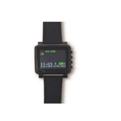 Reloj Receptor Inalámbrico de Muñeca / Display LCD a Color / Batería Recargable / Indicación Visual y Acústica de Alarmas / Almacena hasta 3000 Caracteres / Conexión Inalámbrica por Radiofrecuencia