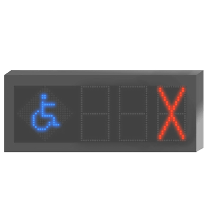 Panel LED Indicador de Estacionamiento Hikvision / 3 Dígitos con Flecha Direccional / Pantalla 7 Colores / Comunicación RS485-RJ45 / Montaje Colgante / Visualización Tiempo Real / Iconos Especiales