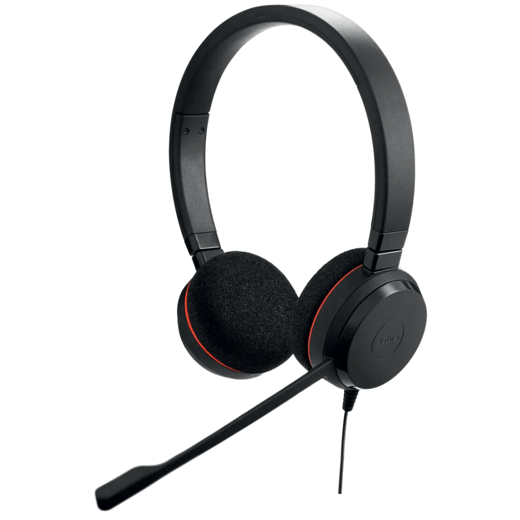 Jabra Evolve 20 DUO con conexión USB C/A, Micrófono con Cancelación de Ruido de Ultima Generación, Configuración Plug and Play (4999-829-269)