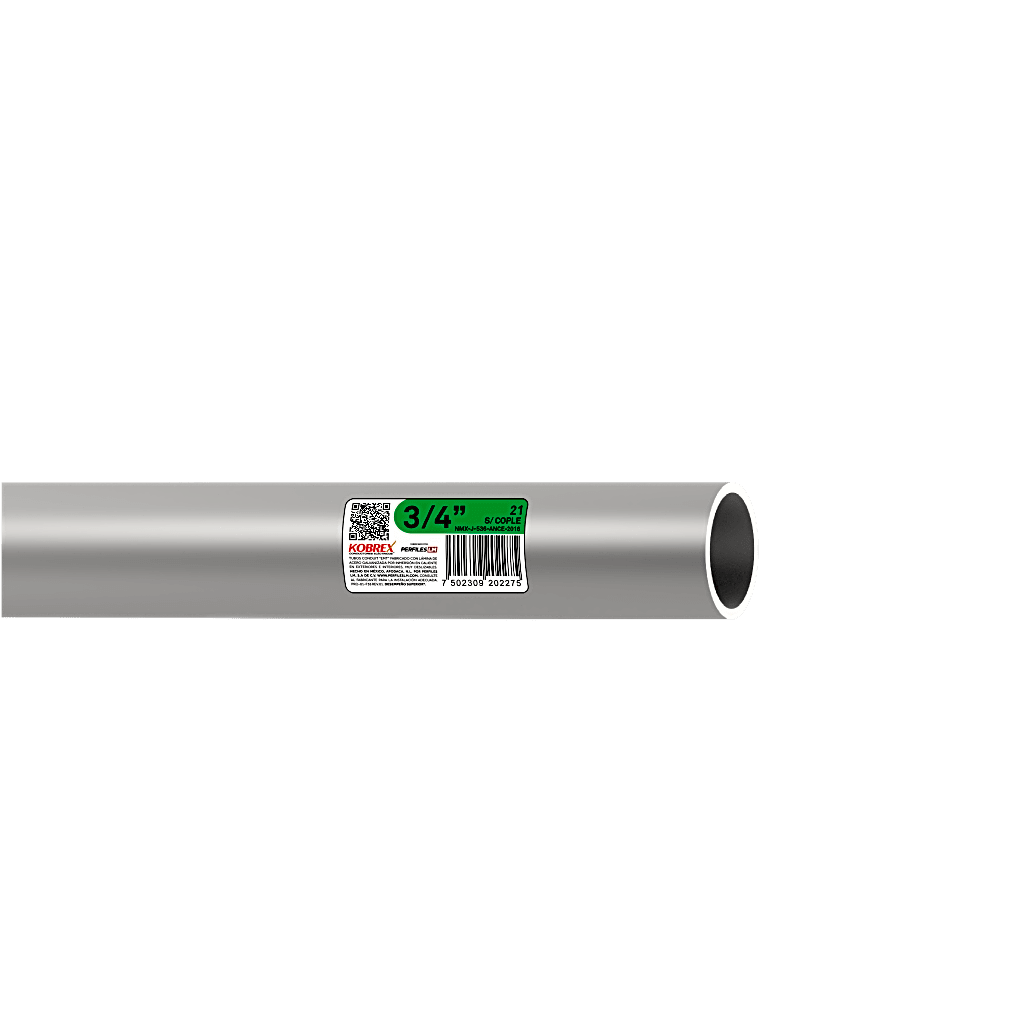 Tubería Conduit Acero Galvanizado de 1/2" / Recubrimiento Zinc Interior y Exterior / Inmersión en Caliente /Sin Cople / Etiqueta Verde /NMX-J-536-ANCE.