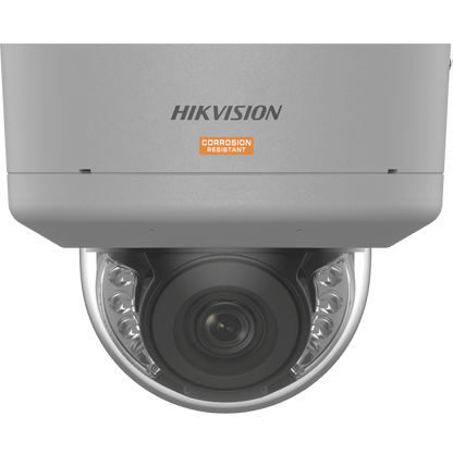 Domo IP 8 Megapixel / Lente Mot. 2.7 a 13.5 mm / Polimero Anticorrosivo (Ideal para Zonas Costeras o Alta Salinidad) / ColorVu / Dual Light (40 mts IR + 40 mts Luz Blanca) / WDR 130 dB / Exterior IP68 / IK10