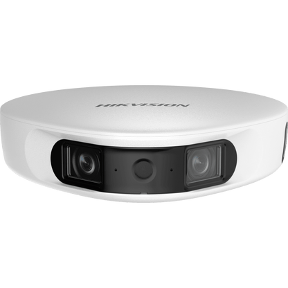 PanoVu Series / Vista Panorámica 180° / 32 Megapixel en Total / 2 Micrófonos Integrados / IP65 / PoE+ / Micro SD / Ideal para Grabar Partidos de Futbol