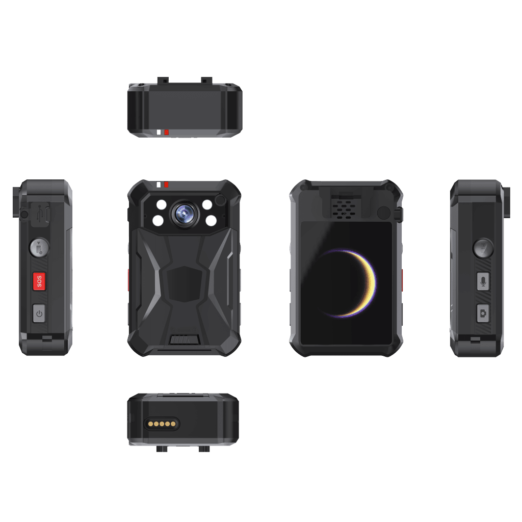 Body Camera Portátil / Grabación a 2K / Pantalla 2.4" LCD / IP68 / H.265 / 64GB de Almacenamiento / GPS / WIFI / 3G y 4G / Fotos de Hasta 40 Megapixel / Micrófono Integrado