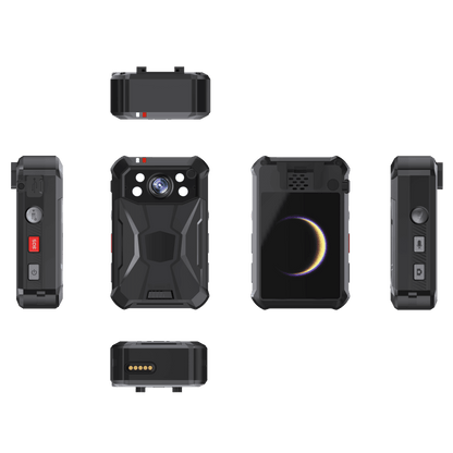 Body Camera Portátil / Grabación a 2K / Pantalla 2.4" LCD / IP68 / H.265 / 64GB de Almacenamiento / GPS / WIFI / 3G y 4G / Fotos de Hasta 40 Megapixel / Micrófono Integrado
