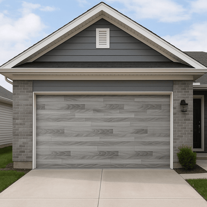 Puerta de Garage de Alta Calidad / Estilo Americano / Acabado Laminado PREMIUM / Color Gris / 14x9 Pies.