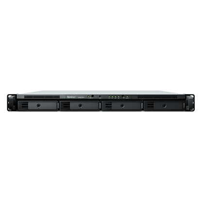 NAS RackStation RS822RP+ | 4 Bahías | 1U | AMD Ryzen V1500B | 32 GB DDR4 ECC | 4 Puertos 1GbE | Expansión PCIe | Compatibilidad con RAID | Caché SSD | Unidades de Energía Redundantes.
