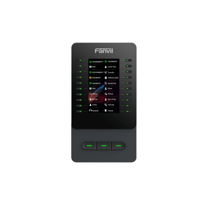 Módulo de Expansión EM60 con Pantalla a Color / 4.3 Pulgadas 480x272 / 60 Teclas Programables DSS / USB Tipo-C / Compatible con V65-V66-V66 Pro / Cascada hasta 4 Módulos / Con Soporte Ajustable