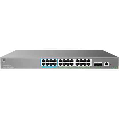 Switch de Red Empresarial L2++ / Serie GWN7800 Pro / 24 Puertos Gigabit PoE 400W / 2 SFP+ / Gestión Cloud GDMS / VLAN 4K / QoS Avanzado / Seguridad Integral