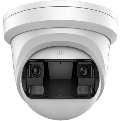[PROTECCIÓN ACTIVA] Turret IP Panorámica 8 Megapixel / 180° / Imagen a Color 24/7 / PoE / WDR 130° / IP67 / ACUSENSE / Protección Activa (Luz Estroboscópica y Alarma Audible) / MicroSD