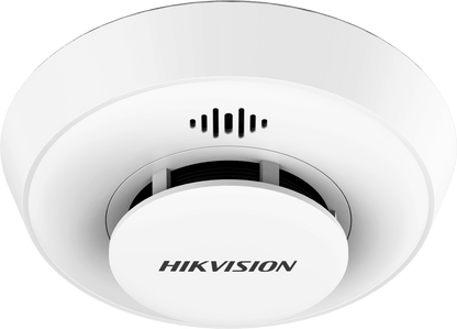 Detector de Humo Interlink con Funcion Hub / Doble Tecnología de Sensor de Luz / Alarma Auditiva 85dB / Batería de Litio 10 Años / Autoverificación / Compatible con Hik-Connect / Interconectable 30 Dispositivos