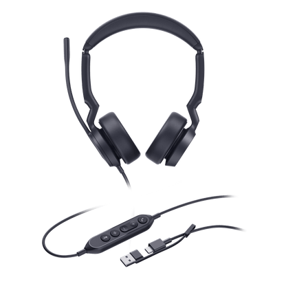 Diadema Alámbrica UH44 Dual UC de Yealink con Conectividad USB-C/A y Amplia Compatibilidad
