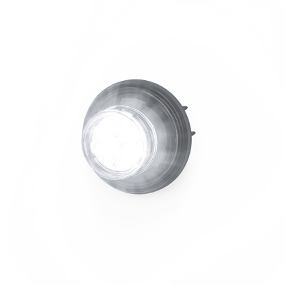 Estrobo Oculto de 12 LED, Rojo/Claro, Bisel Negro, Lente Transparente