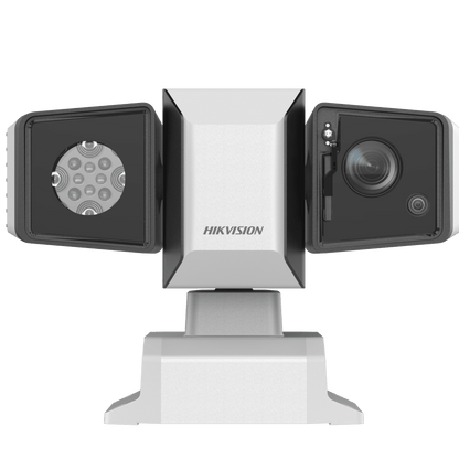 Punta de Poste IP Dual / PTZ 4 Megapixel (40X Zoom) + Panorámica 4 Megapixel (4 mm) / 500 mts IR Laser / IP67 / IK10 / EIS / WDR 150 dB / Wiper / Anticorrosión (NEMA 4X)