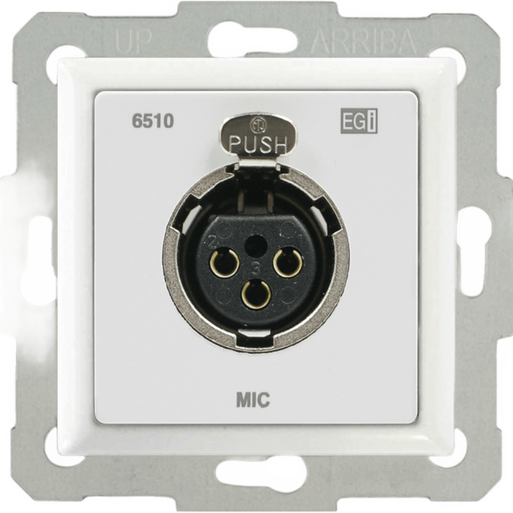 CONEXIÓN CAJA 60 MM. XLR HEMBRA DE PARED. BLANCO.