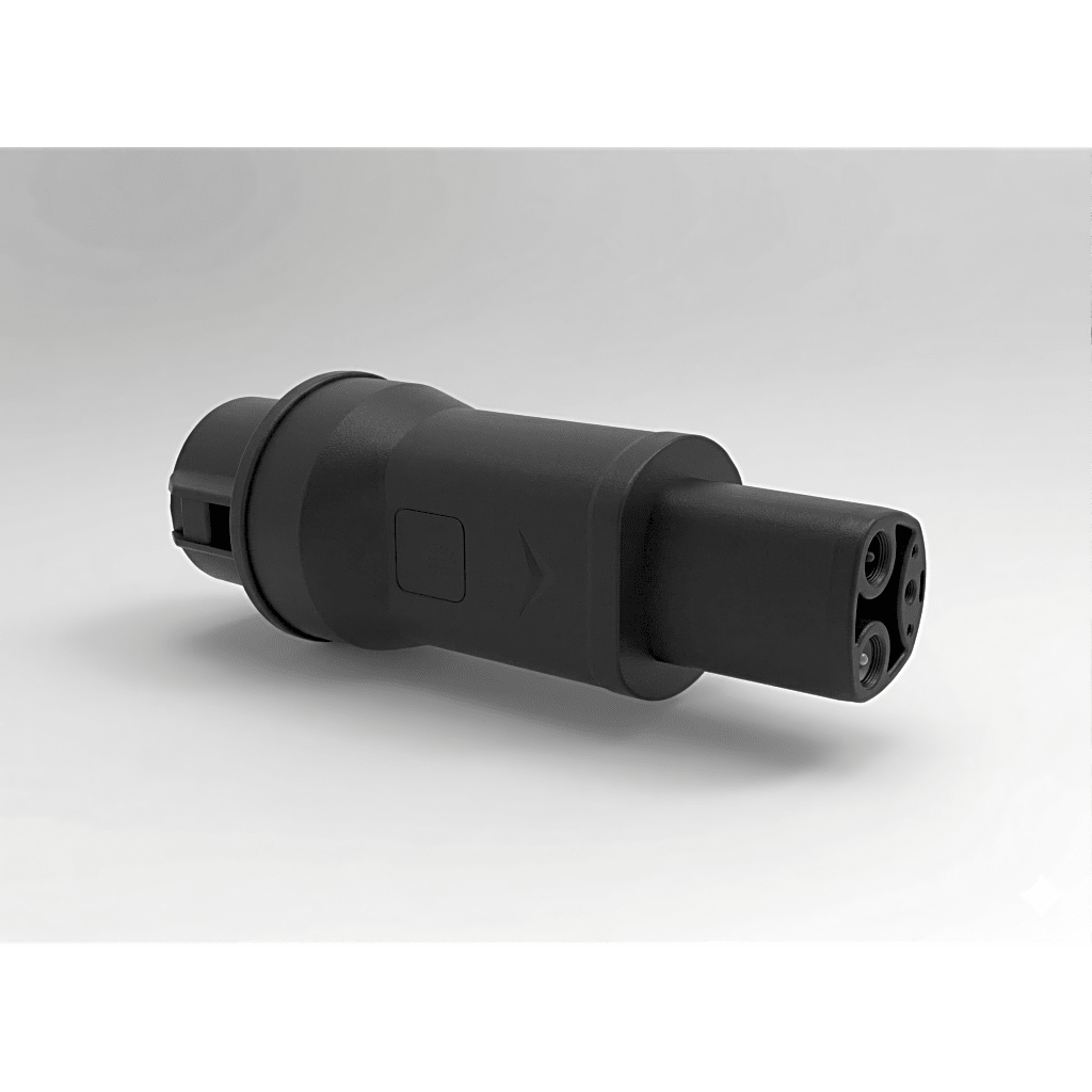 Adaptador de Conector EV / Entrada Tipo 1 (SAE J1772) / Salida NACS / 7 kW / 32 A / 220 V AC / Monofásico / Uso Interior y Exterior