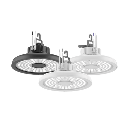 Luminaria LED High Bay Redonda REBL / 24 000- 27 000 -30 000 Lúmenes / 150-170-200W / 3500K-4000-5000 K CCT Switchable / IP66 NEMA 4X / IK10 / UVOLT 120-347V / DLC Premium