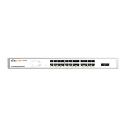 Switch Administrable PoE  / 24 puertos PoE af/at Gigabit /  2 x SFP Gigabit / Administración Cloud Gratuita / Presupuesto 370 W