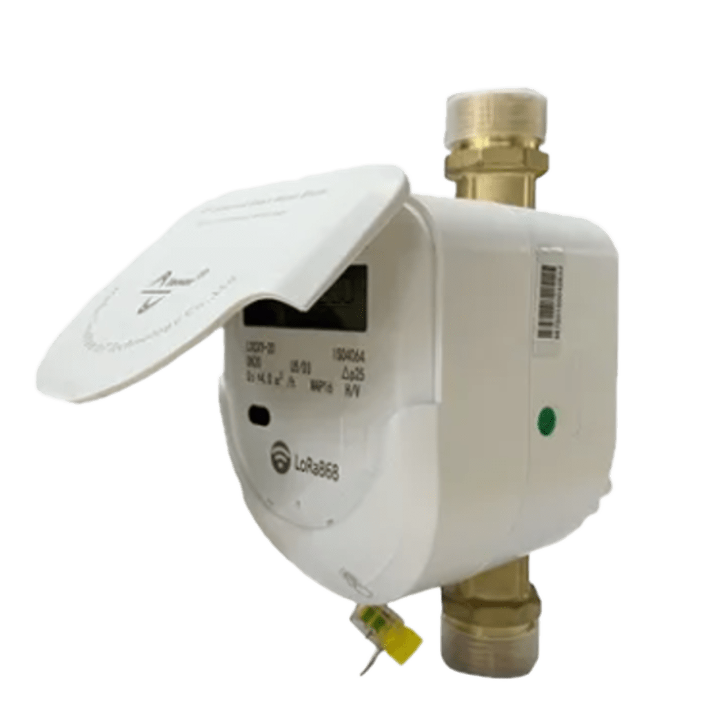 Medidor Ultrasónico de Agua / DN15-DN20-DN25 / Válvula Integrada / IoT LoRaWAN-NB-IoT-CAT1 / IP68 / Bidireccional / LCD 9 Dígitos