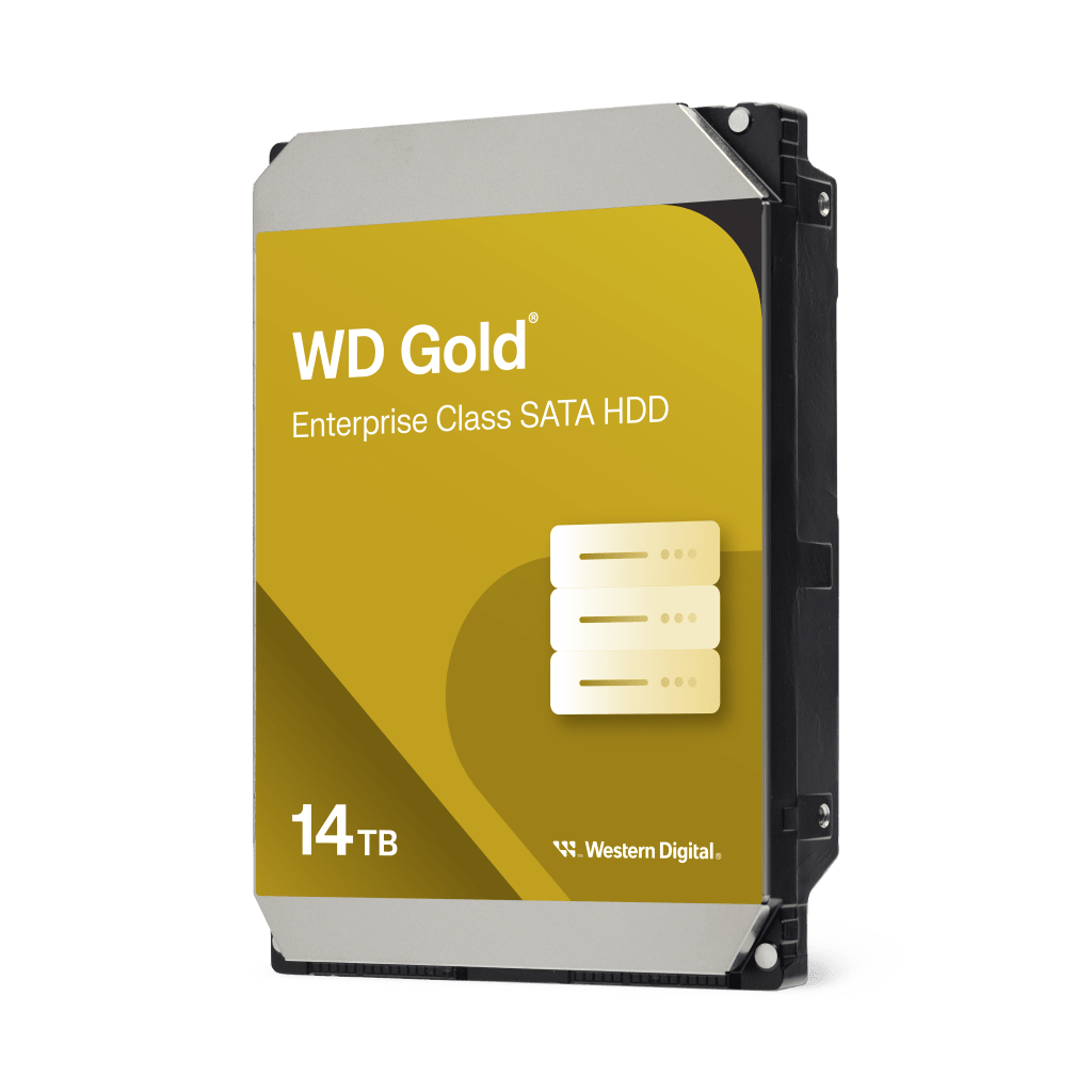 Disco Duro Empresarial WD Gold / SATA 6 Gb/s / 14 TB / 7200 RPM / Tecnología HelioSeal / ArmorCache / 5 Años Garantía / 2.5M Horas MTBF