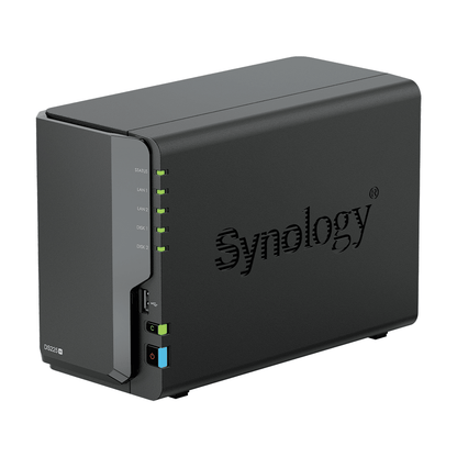 NAS DiskStation DS225+ | 2 Bahías | Intel Celeron J4125 | 2 GB DDR4 | Hasta 40 TB | Puertos 1GbE y 2.5GbE | USB 3.2 Gen 1 | Compatible con RAID | Synology DSM.