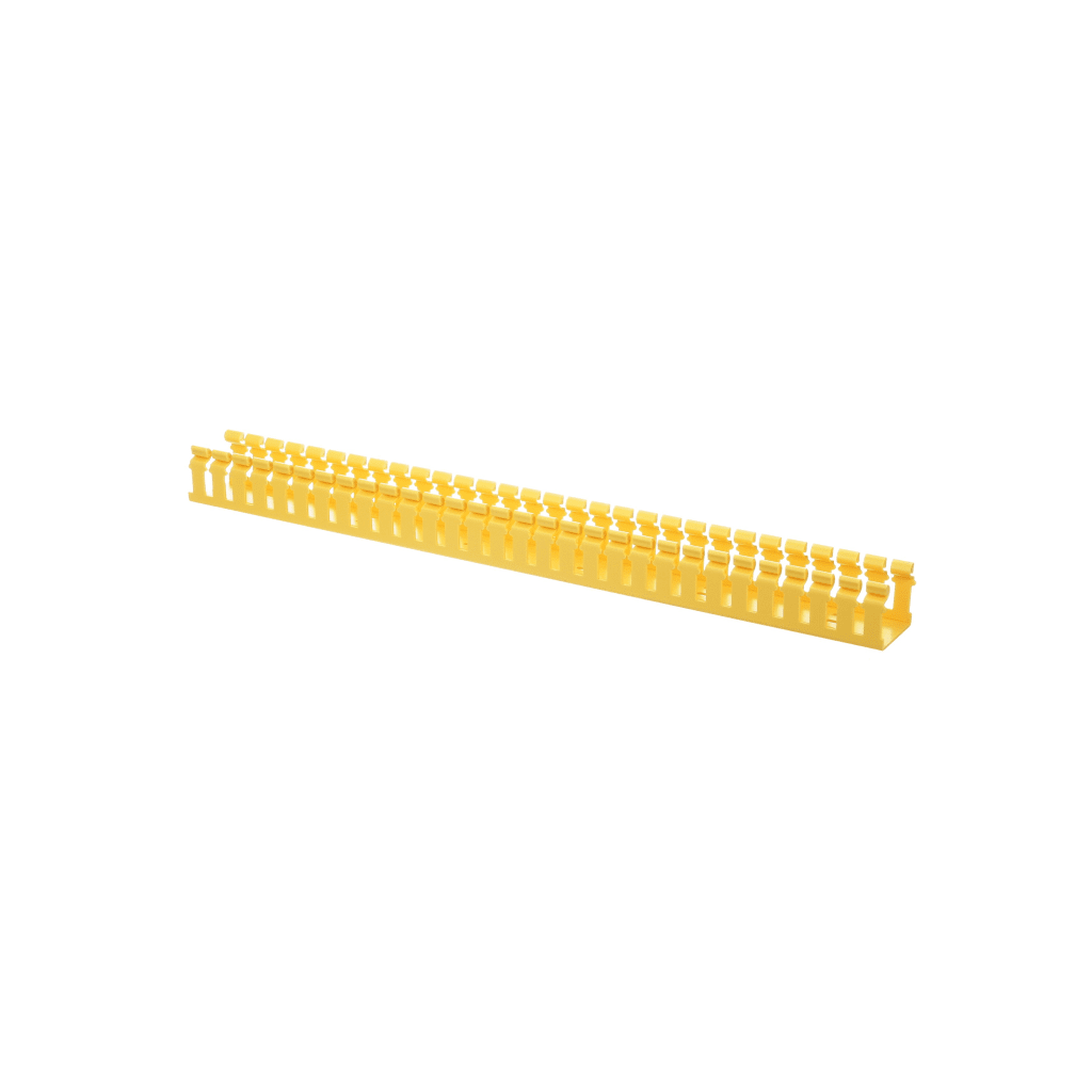 Canaleta Ranurada de PVC sin Tapa, Tipo H (Tapa Abisagrada), 2 in de Ancho, 2 in de Alto y 3048 mm de Largo, Color Amarillo