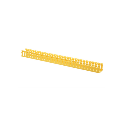 Canaleta Ranurada de PVC sin Tapa, Tipo H (Tapa Abisagrada), 2 in de Ancho, 2 in de Alto y 3048 mm de Largo, Color Amarillo