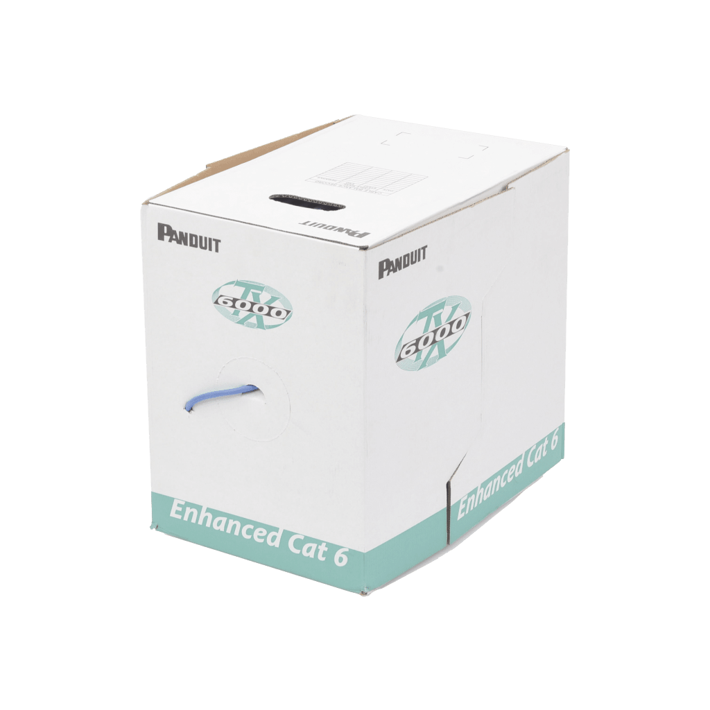 Bobina de Cable UTP 305 Metros (1000 Pies) de Cobre, TX6000™ PanNet, Reelex, Azul, Categoría 6 Mejorado (23 AWG), PVC (CMR, Riser), de 4 Pares