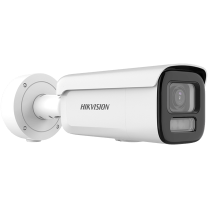 [Dual Light + ColorVu 3.0 + HikAI] Bala IP 4 Megapixel / Lente Mot. 2.8 a 12 mm / 60 mts IR + Luz Blanca / Exterior IP67 / WDR 130 dB / ACUSENSE 3.0 / Microfono Integrado / Metal / NEMA 4X / ACUSEEK