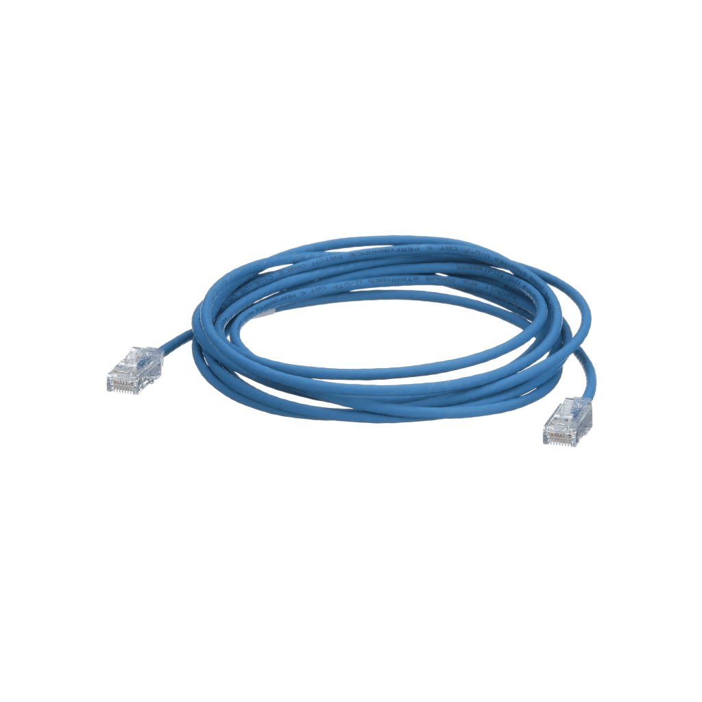 Cable de Parcheo TX6, UTP Cat6, Diámetro Reducido (28AWG), Color Azul, 12.19 Metros (40 Pies)