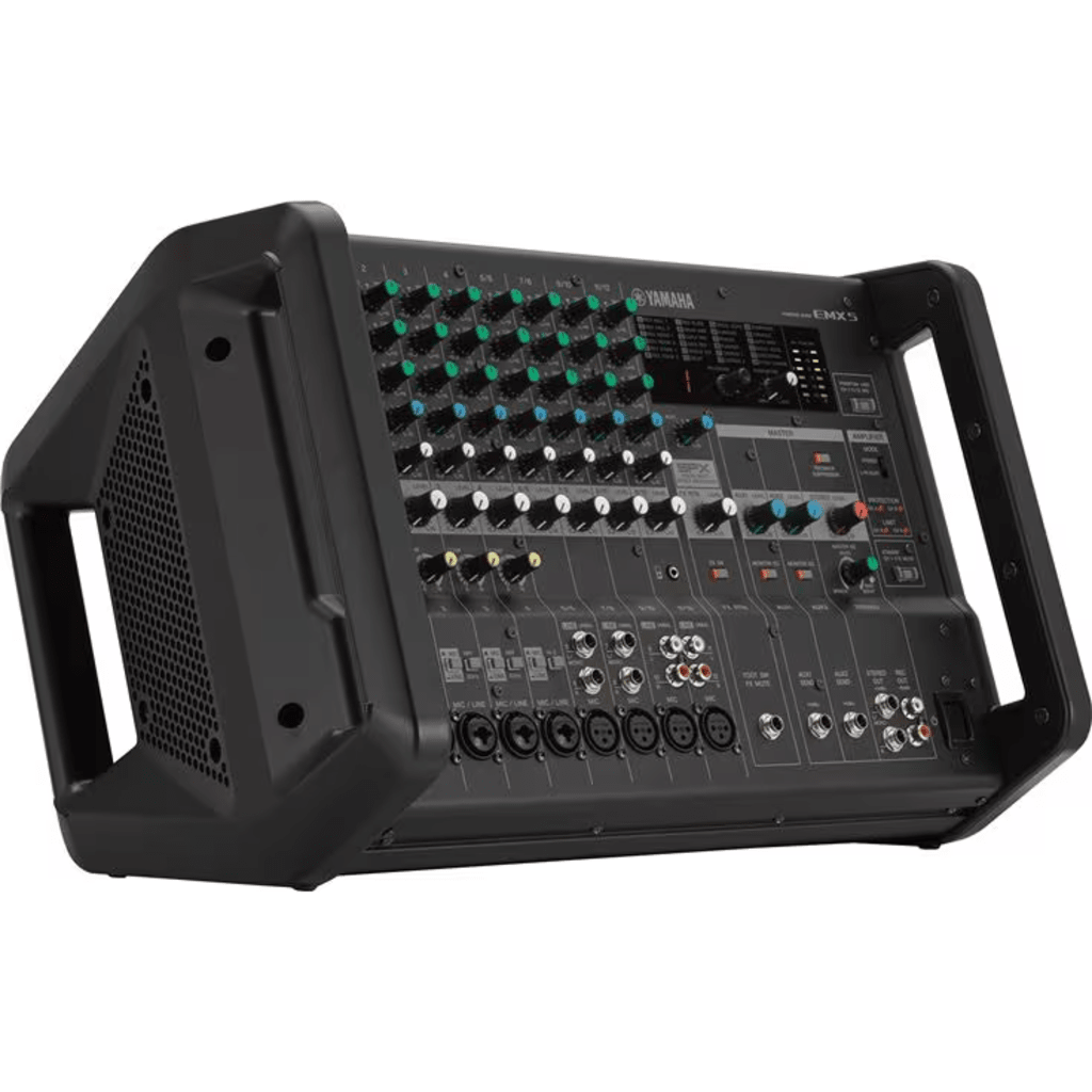 Mezcladora de Audio Amplificada | 12 Canales | Amplificador de Alta Eficiencia 2x630W | Efectos Integrados | 4/8 Ohms