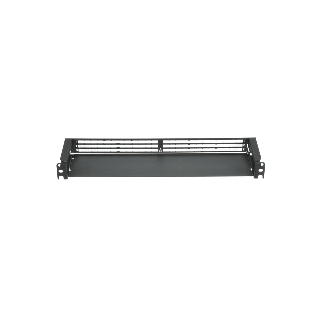 Organizador de Cables Frontal, para Panel de Fibra Óptica HD Flex, de 1 UR, Color Negro