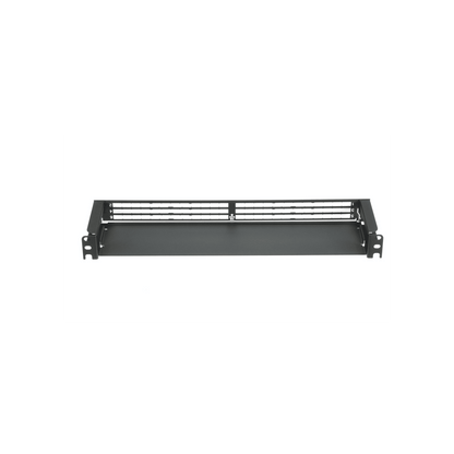 Organizador de Cables Frontal, para Panel de Fibra Óptica HD Flex, de 1 UR, Color Negro