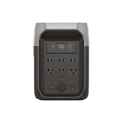 Estación de Energía Portátil Delta 3 1536Wh Litio LFP / 6 AC 1800 W (Max. 3600W) / 2 USB-C 100W / Capacidad para Aumentar Respaldo / Cargador de Coche 10A a 12.6V / Conectividad WiFi y Bluetooth (App) / Carga Solar 500W Max.