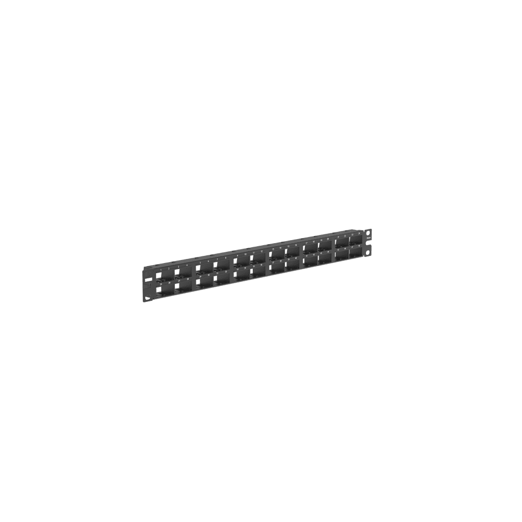 Panel de Parcheo Modular Mini-Com (Sin Conectores), Plano, Blindado, Alta Densidad, de 48 Puertos, 1UR