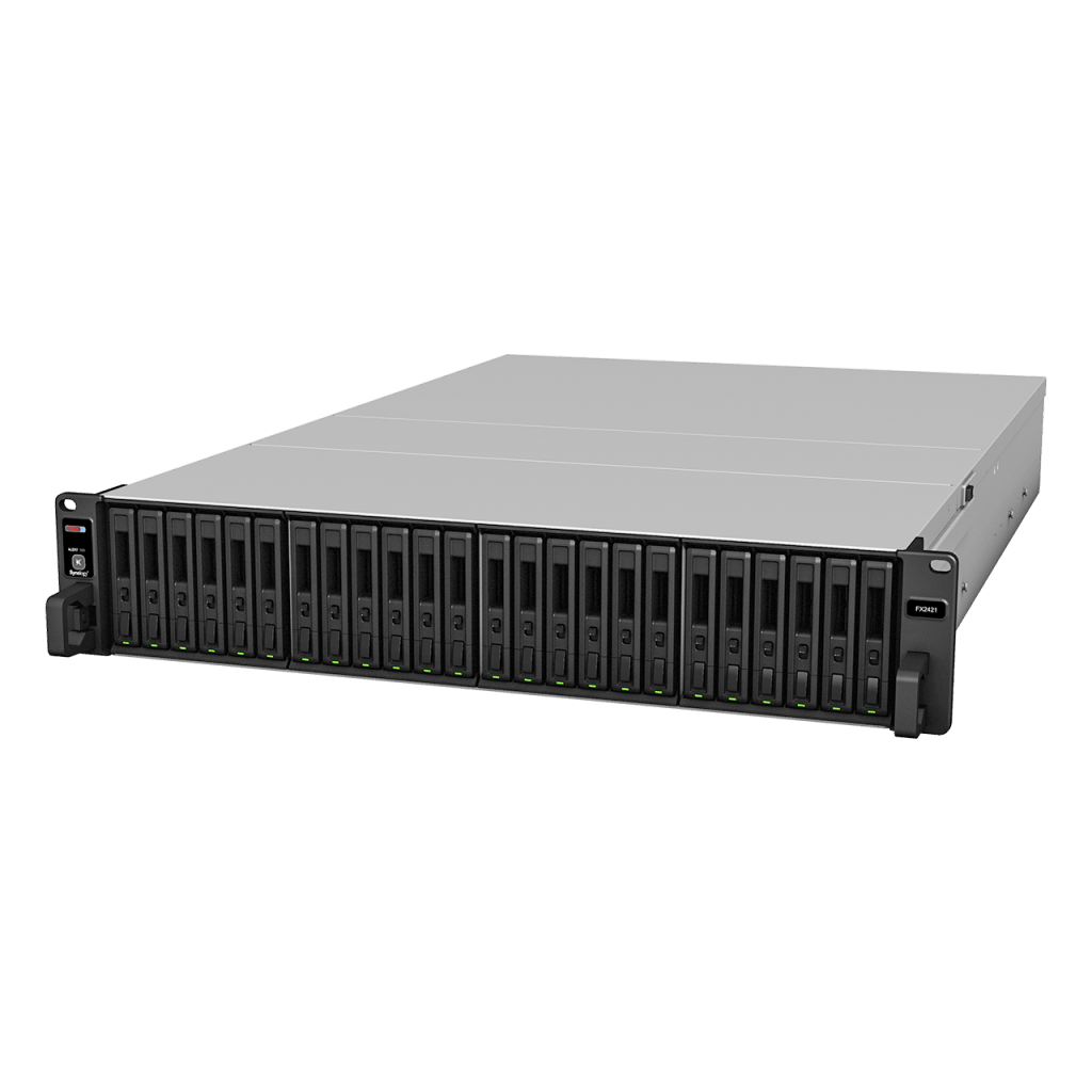 Unidad de Expansión FX2421 para Synology FlashStation | 24 Receptáculos de Unidad 2.5" | Compatible con SSD SATA SAT5200 | Diseño de Alta Fiabilidad | Fuentes de Alimentación Redundantes.