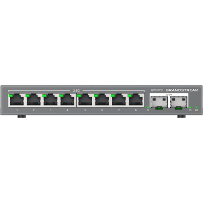Switch L2 Lite Administrable de 10 Puertos / 8 Puertos Ethernet 2.5 Gigabits / 2 Puertos SFP+ 10 Gigabits / VLAN / QoS / Montaje en Escritorio o Pared / Compatible con GDMS