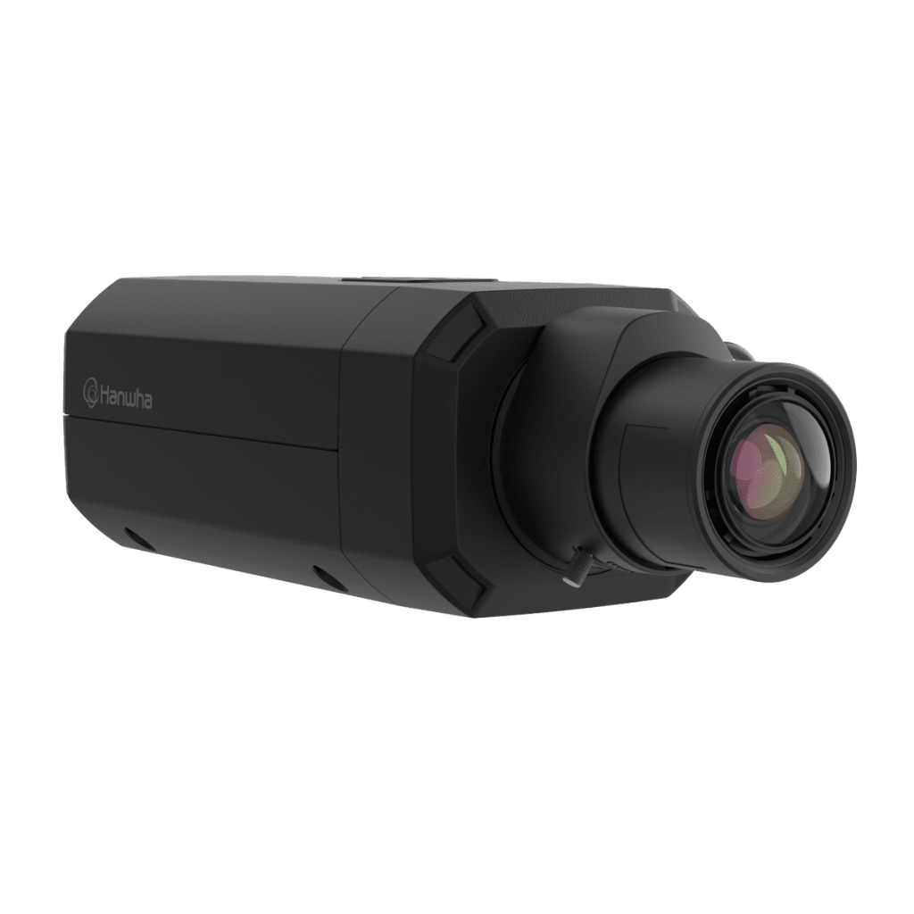 Cámara AI Box / 5 Megapíxeles (2560x1920) / Doble NPU Wisenet 9 / Inteligencia Artificial / Análisis Avanzado / extremeWDR 120 dB / PoE+12VDC / C-Mount-CS-Mount
