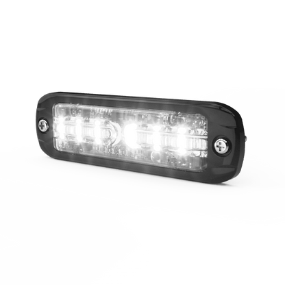 Luz Auxiliar de 18 LEDS, Tricolor Rojo/Azul/Blanco, Lente transparente, Bisel Negro