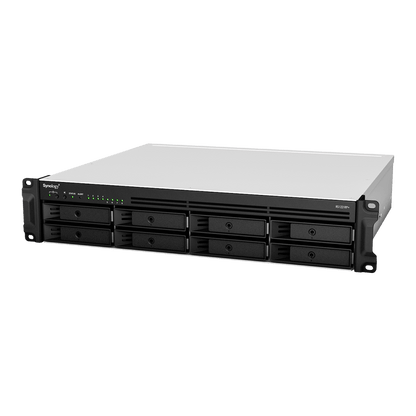 Servidor de Almacenamiento en Red Synology RackStation RS1221RP+ | 8 Bahías | Expandible a 12 Bahías | CPU AMD Ryzen V1500B | 4 GB DDR4 ECC | RAID Soportado | 10/25GbE | Virtualización Certificada | Protección de Datos Integral
