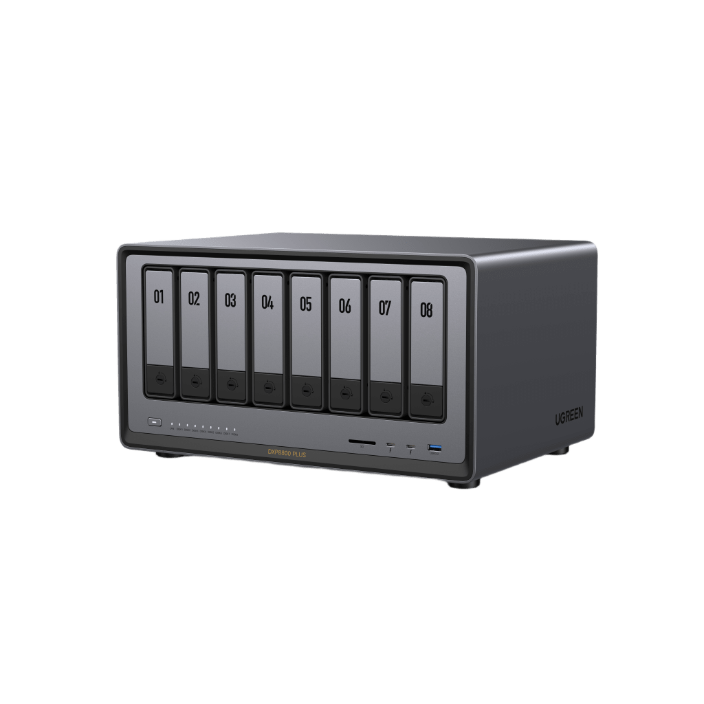 NAS UGREEN NASync DXP8800 Plus / Intel Core i5-1235U 10 Núcleos / 8 Bahías SATA + 2 M.2 NVMe / 2 Puertos 10GbE / Thunderbolt 4 / HDMI 8K / DDR5 Expandible 64GB / PCIe 4.0 x4