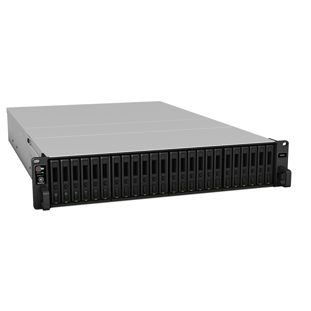Servidor All-Flash Synology FlashStation FS6400 | 24 Bahías SAS-SATA | Dual Intel Xeon Silver 4110 | 32GB DDR4 ECC RDIMM | 10GbE | Escalable hasta 72 Unidades.