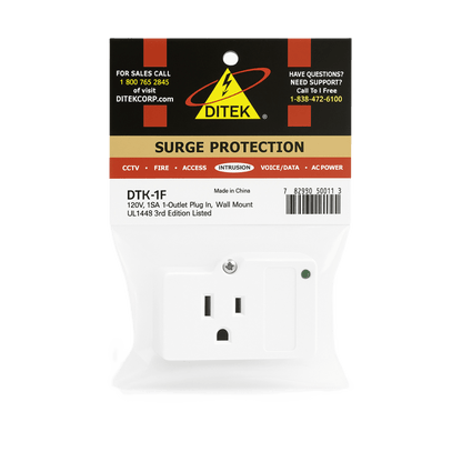Protector Plug Pared / 120 VCA 15 A / 40,000 A / LED Diagnóstico / Transformadores de Alarma