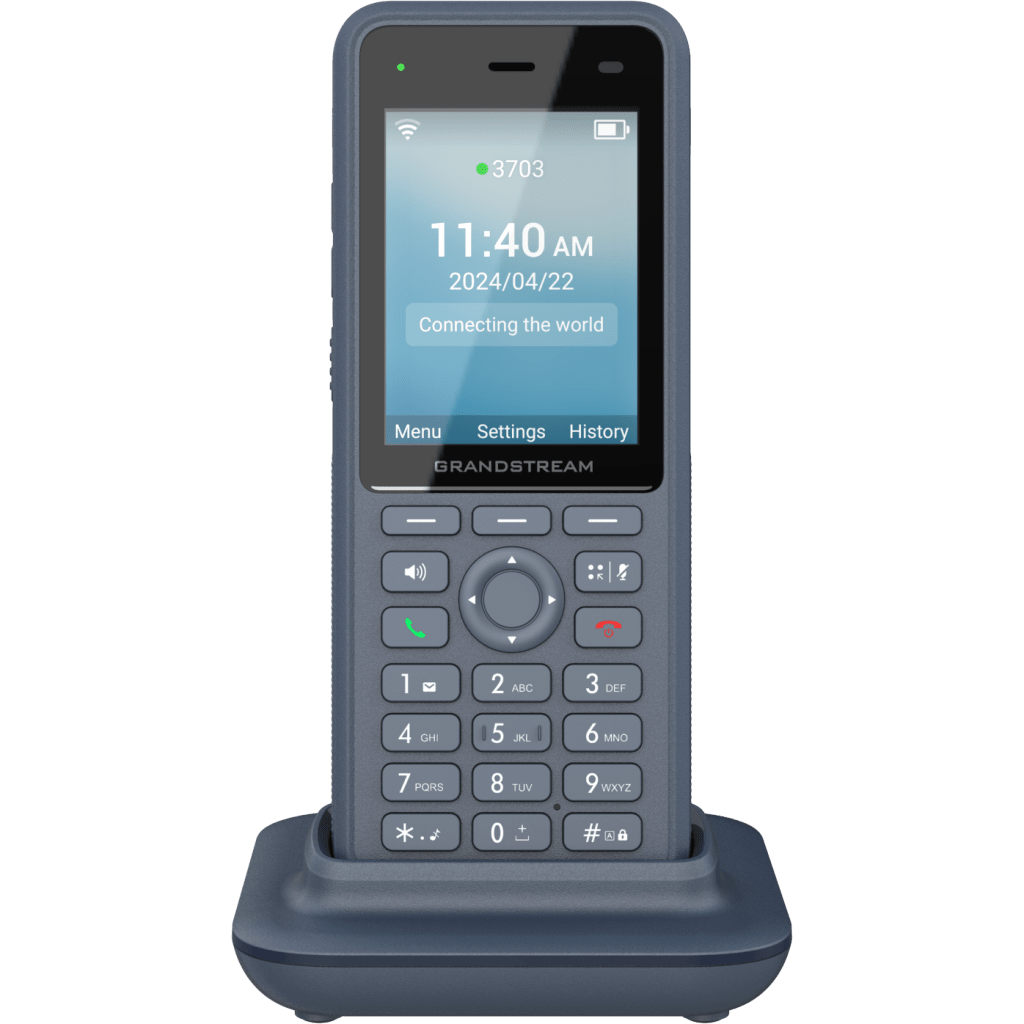 Teléfono IP Wi-Fi Inalámbrico WP836 / Wi-Fi 6 Doble Banda / IP69K Resistente a Exteriores / Batería 3000 mAh / 4 Conferencias / Bluetooth Integrado / USB Tipo C / Compatibilidad con Códec Opus HD