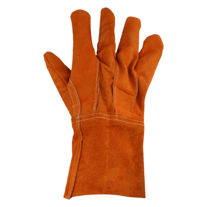 Guantes de Carnaza Largo/ Refuerzo en Palma / Resistente a Abrasión y Temperaturas Moderadas.