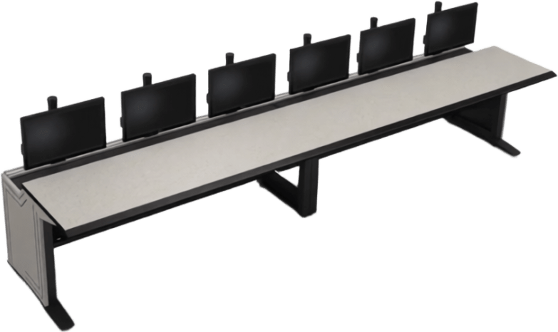 Consola Modular para Centros de Control | Superficie Endurance Plus 32 mm | Sistema Versa-Trak | Gestión Integrada de Cables | Estructura Acero y MDF | Expandible y Reconfigurable | Estructura Base de 48"/ 60"/ 72"
