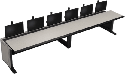 Consola Modular para Centros de Control | Superficie Endurance Plus 32 mm | Sistema Versa-Trak | Gestión Integrada de Cables | Estructura Acero y MDF | Expandible y Reconfigurable | Estructura Base de 48"/ 60"/ 72"